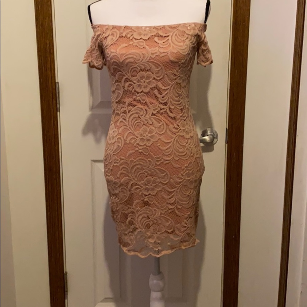 Pink lace dress